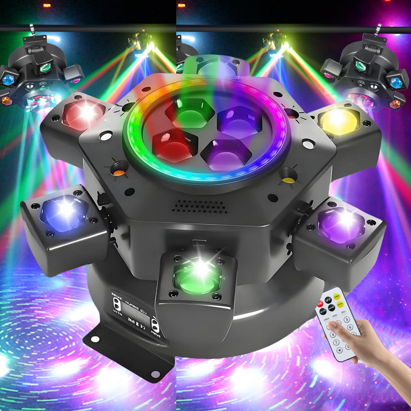 Oświetlenie Sceniczne LED 150 W, 6-Ramienna Ruchoma Głowica Z Wiązką Rgbw 4 W 1, Dmx512 I Oświetleniem Dj-Skim Aktywowanym Dźwiękiem, Obrotowe światło Do Dyskotek, Barów