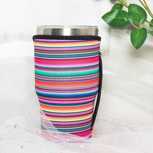 Miniatura 4 de HaiMay 2 fundas reutilizables para taza de café helado, fundas aisladas de neopreno, soporte para vasos, vasos y bebidas, ideal para bebidas frías y