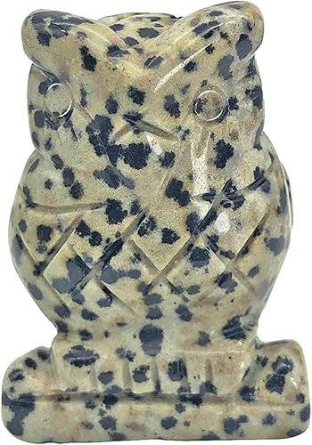 Estatua de pájaro de dálmata tallada a mano de 1.5 pulgadas, estatua de pájaro de jaspe de dálmata, escultura animal
