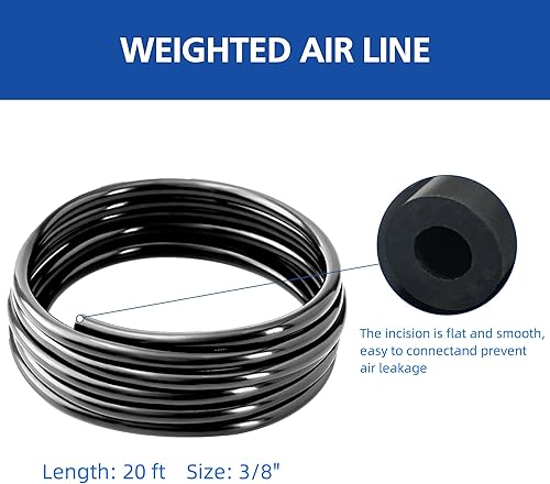 Miniatura 3 de Luckerain Aireador de estanque, aireador de 16000 galones para estanques al aire libre, 2 líneas de aire pesadas y 2 difusores sumergibles, color