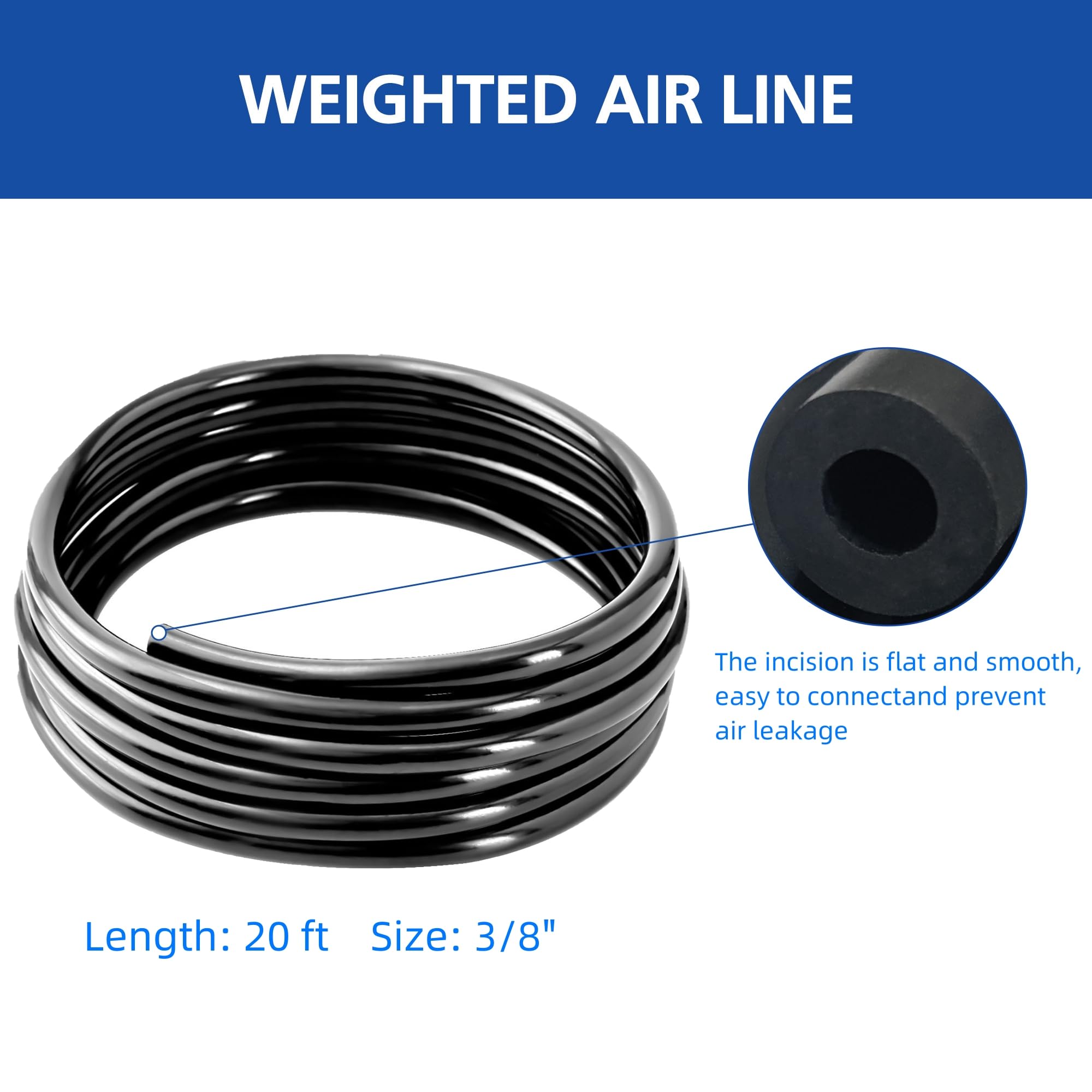 Luckerain Kit de aireador y aireación de estanque, kit de bomba de aire séptica para estanque de agua y jardín, para sistema de aireación de estanque todo en uno de hasta 8000 galones, línea de aire
