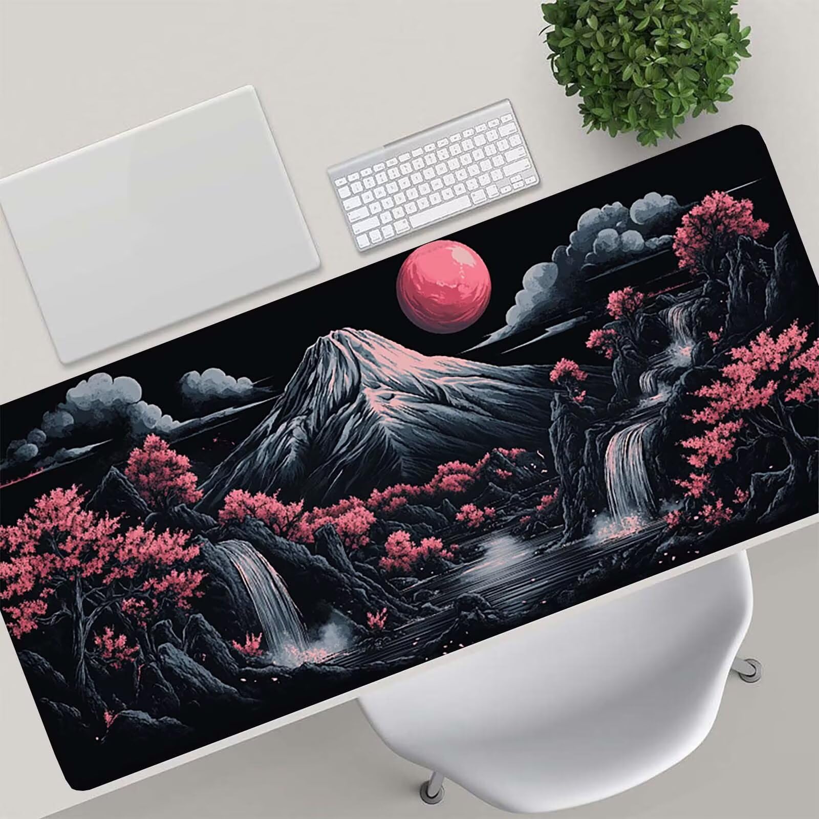 Tappetino Mouse Gaming, 1200x600mm Tappetino Mouse XXL nero 0c0-288 | Mouse Pad Grande, Ottimizzato per i Sensori da Gioco, Migliora Precisione e Velocità, per Mac e PC, Montagna innevata