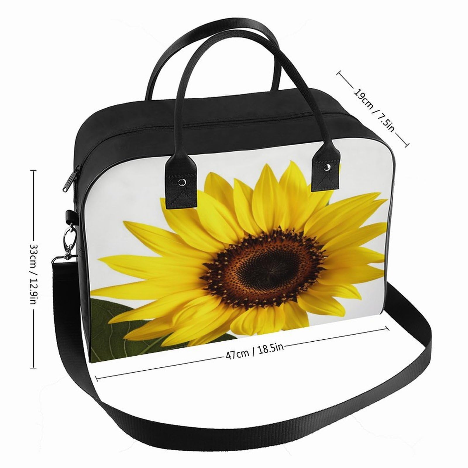 Flower Sunflower Laptop Tote Bag Casual Travel Handbag Multi Pocket Shoulder Bags for Work Travel