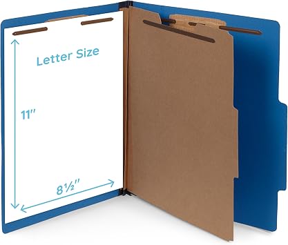 Blue Summit Supplies 10 Dark Blue Classification Folders, 1 Divider, Letter