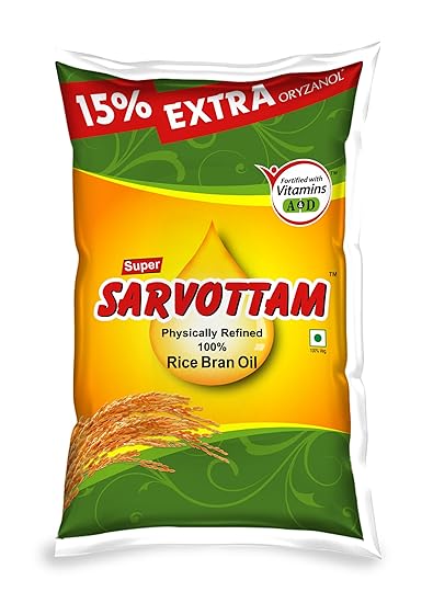 SUPER SARVOTTAM RICE BRAN OIL 1LTR POUCH