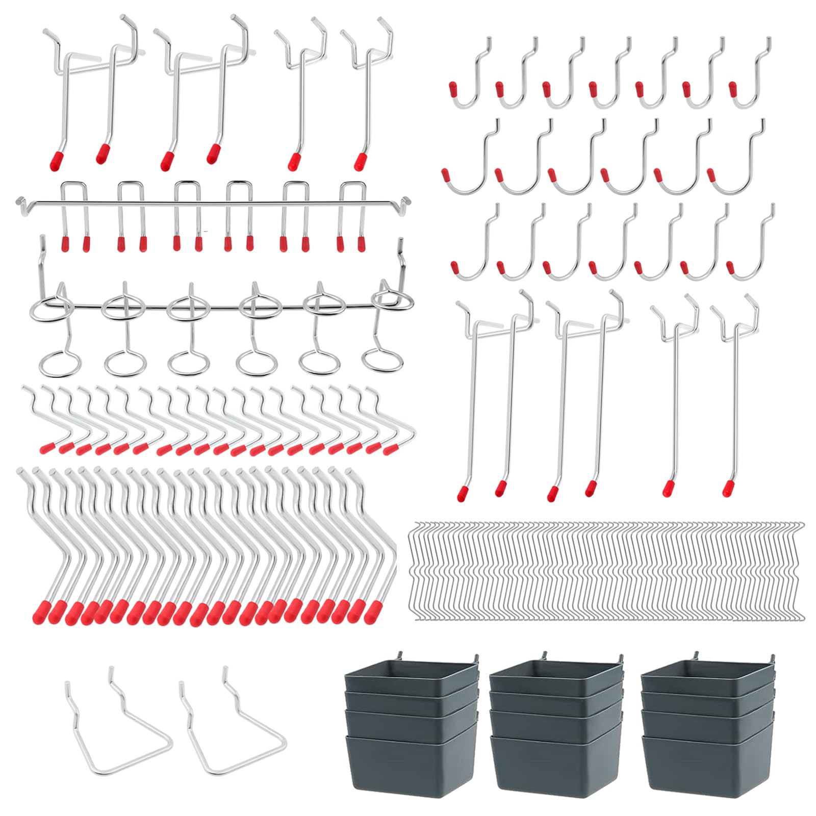 Assortiment de crochets pour tableau perfore 230 pcs fini l atelier en desordre