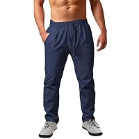 Cegerne Pantaloni in Lino Estivi Uomo Leggeri e Traspiranti, vestibilità Larga