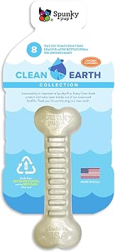 Spunky Pup Clean Earth Recycled Bone| Made in USA | Made from 100% Recycled Water Bottles, Gray