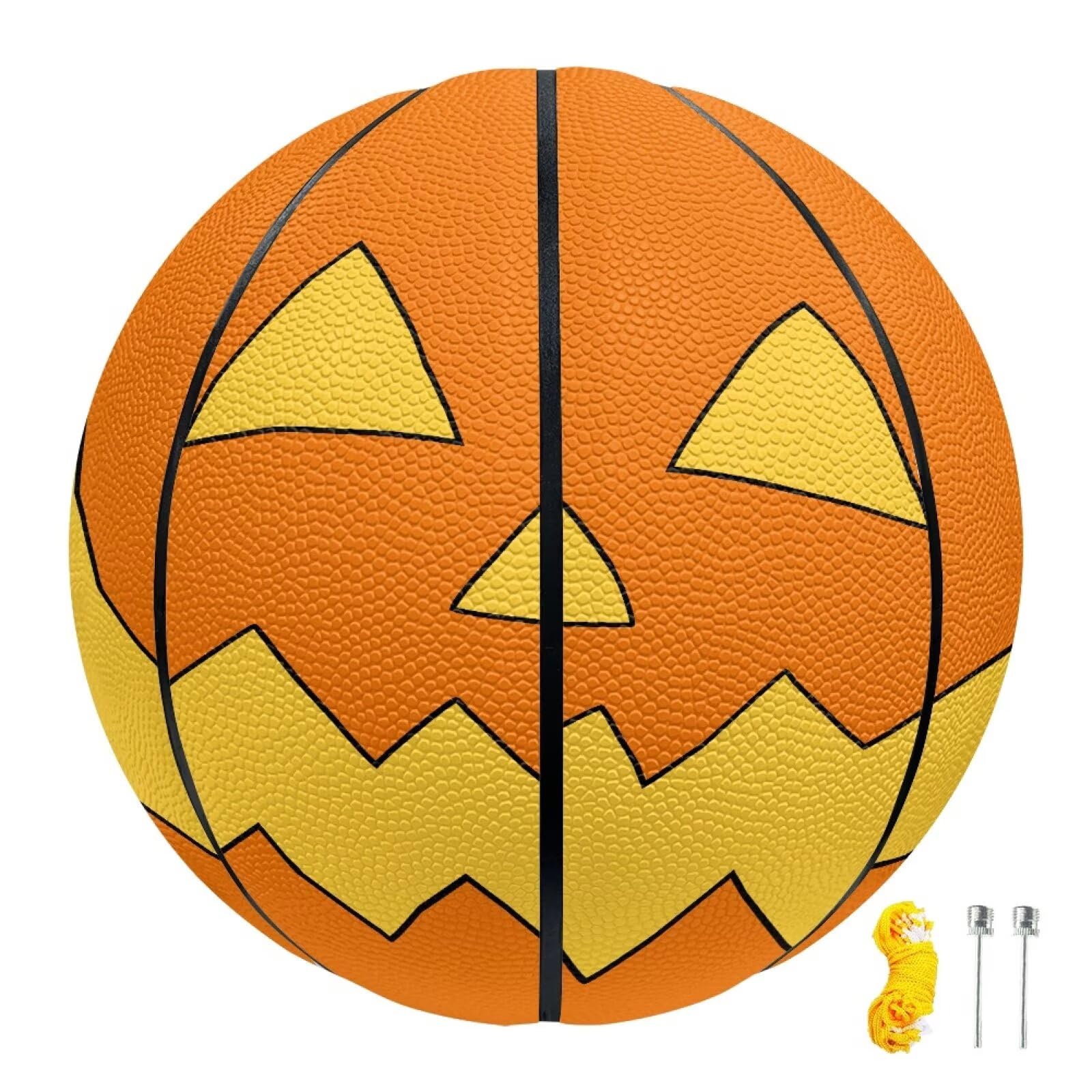 Urndoeng Halloween Jack-o'-lantern Print Basketball - Made for Indoor Outdoor PU Leather Basketball Games Regulation Size Party Favors (Orange)
