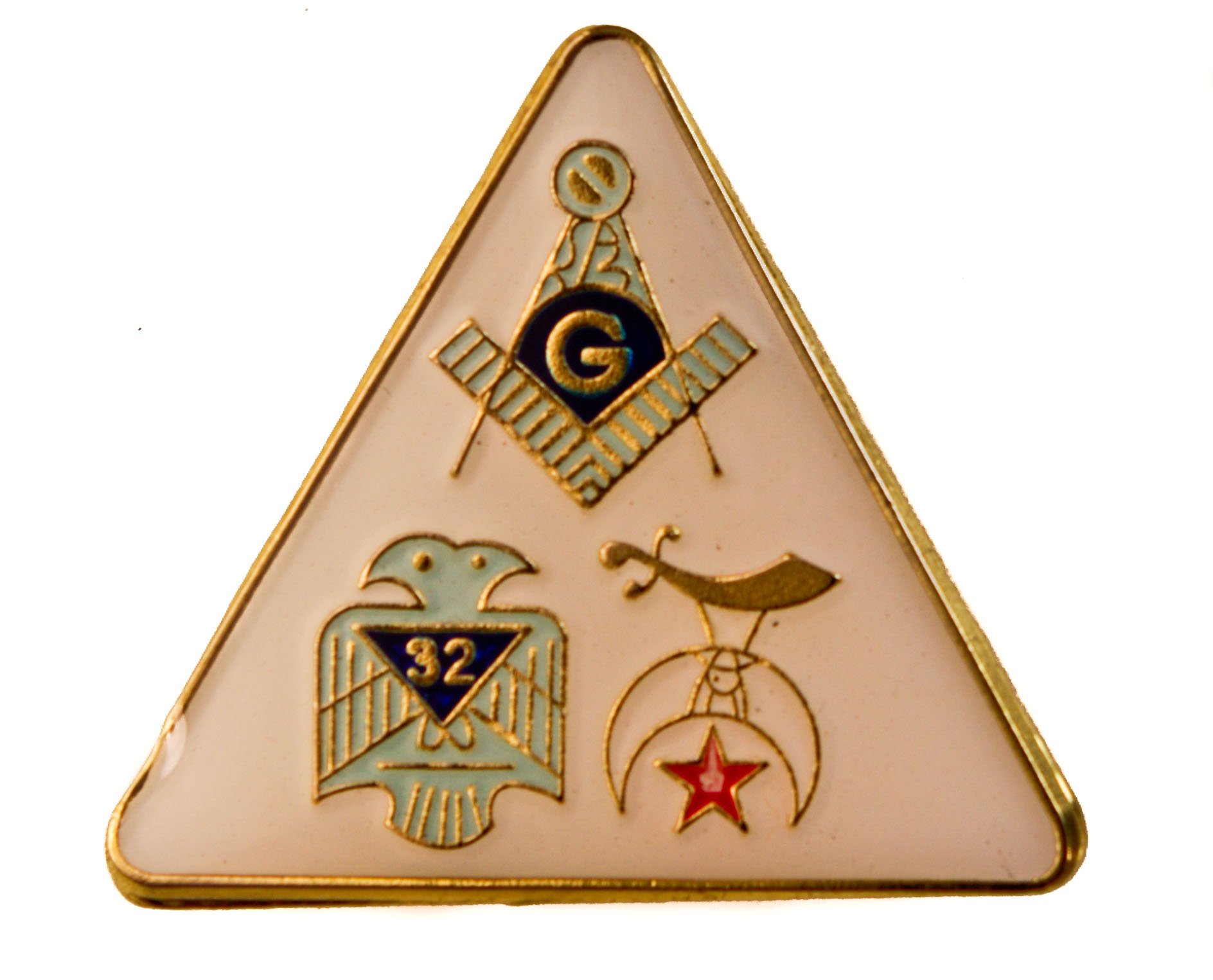 Triangle Masonic 32nd Degree Shriner hat or lapel pin