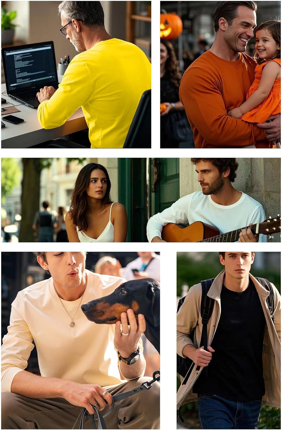 NEYOUQE Mens Long Sleeve Tee Shirts Casual Cotton T-Shirts Fall Winter Tops Plain Tshirts for Men Trendy Work Shirt Top - Image 6