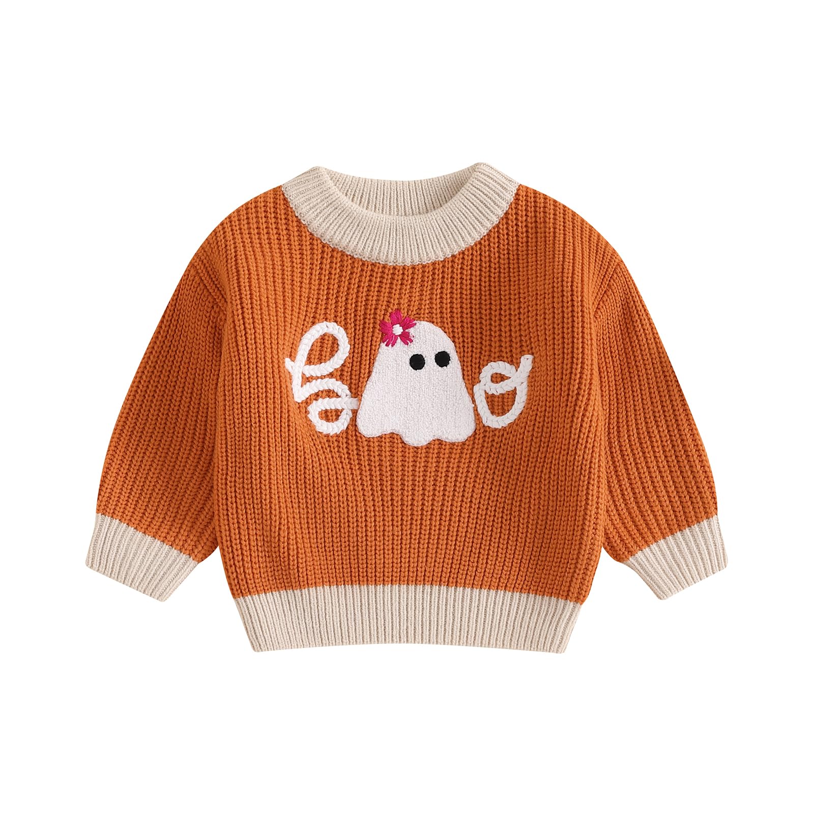 LSFYSZD Toddler Baby Girls Boys Halloween Pumpkin Sweaters Long Sleeve Crew Neck Winter Warm Knitwear Pullover Jumpers Top — view 190