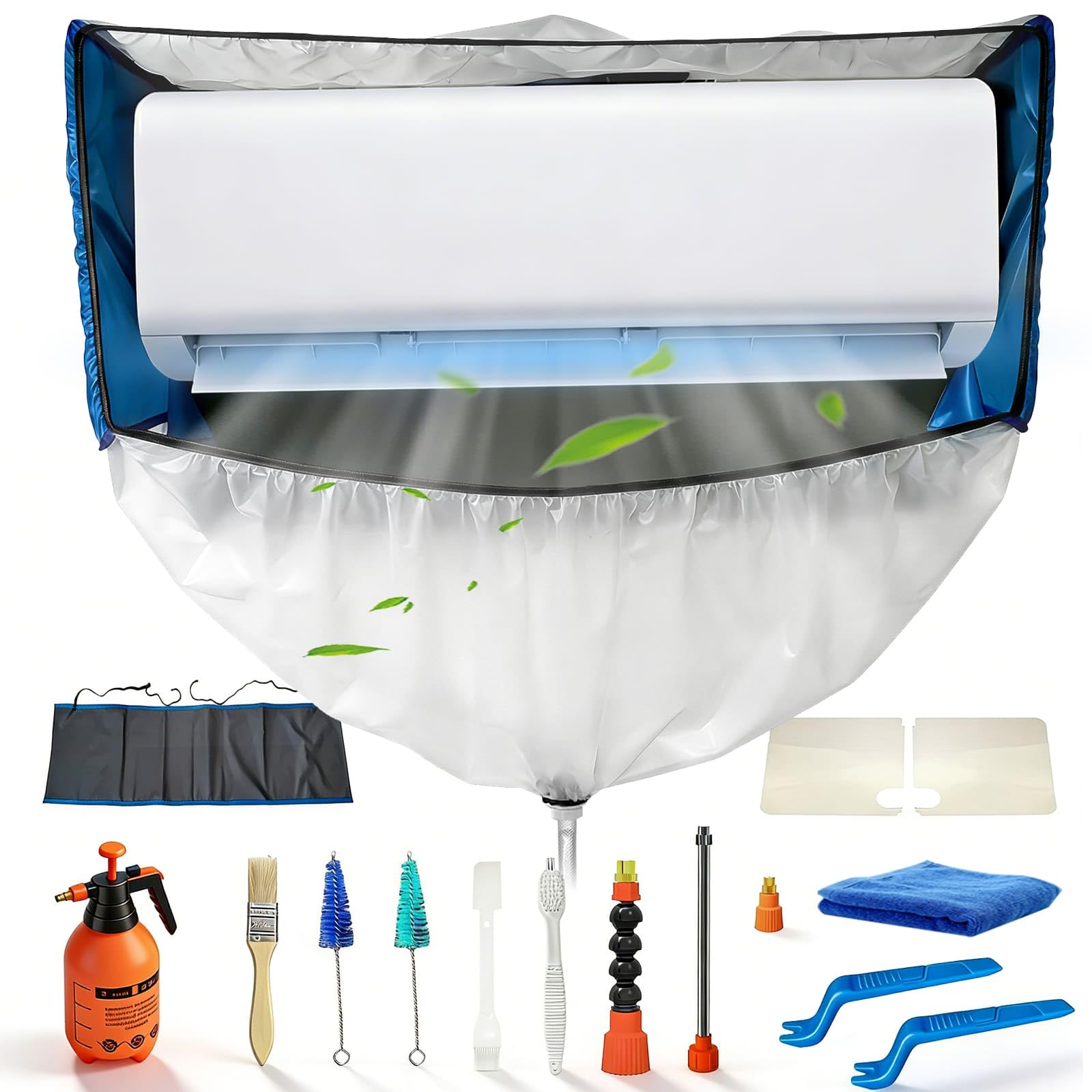 kit entretien climatisation, kit de nettoyage climatisation split pour Climatiseur (Bleu et blanc transparent, Type Z)