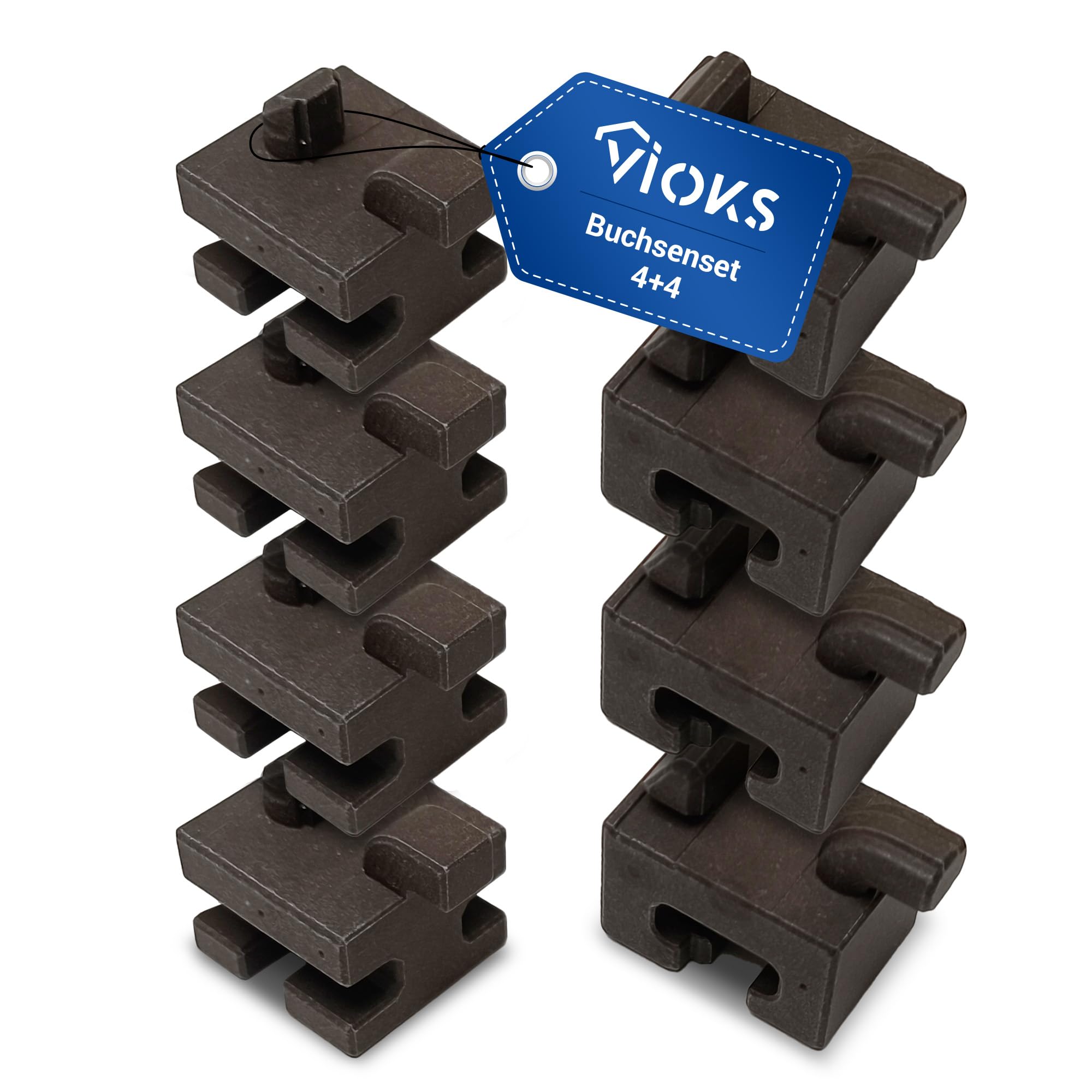 VIOKS 8x Schienen Befestigung Backofen Ersatz für Bosch Siеmens 637802 | Buchsenset, Rechts Links Vorne Hinten, ersetzt 00637802 633641 00633641 633642 00633642, für Zubehörhaltegitter
