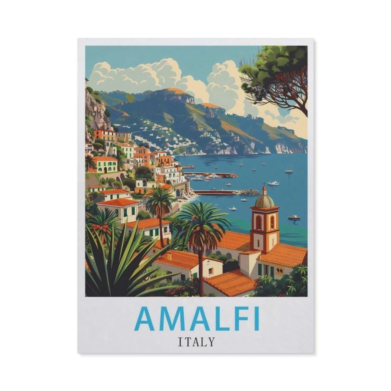 Jigsaw Puzzle 1000 Piece，Italy-Amalfi，Wood Jigsaw Puzzle for Kids Adult, Puzzle Game Toys Gift for Wall Decoration（75x50cm）-BA10