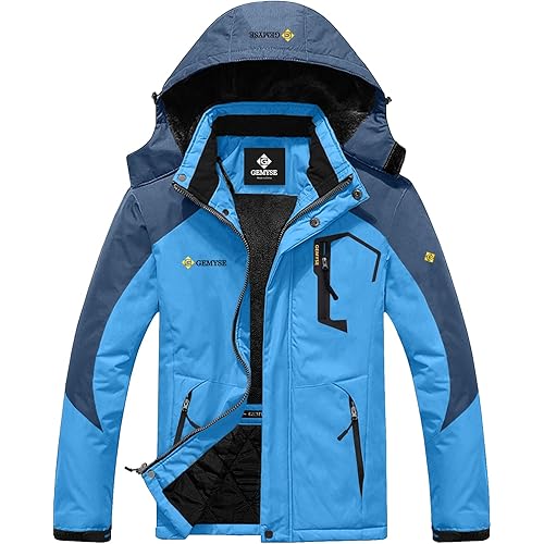 GEMYSE Men's Mountain Waterproof Ski Snow Jacket Winter Windproof Rain Jacket