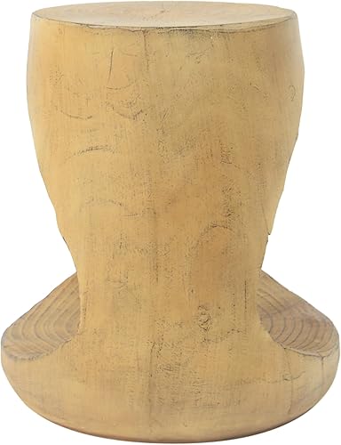 Miniatura 58 de kevinplus Mesa auxiliar redonda de madera para sala de estar, mesa auxiliar retro en relieve para apartamento, dormitorio, oficina (diámetro 20.5 x