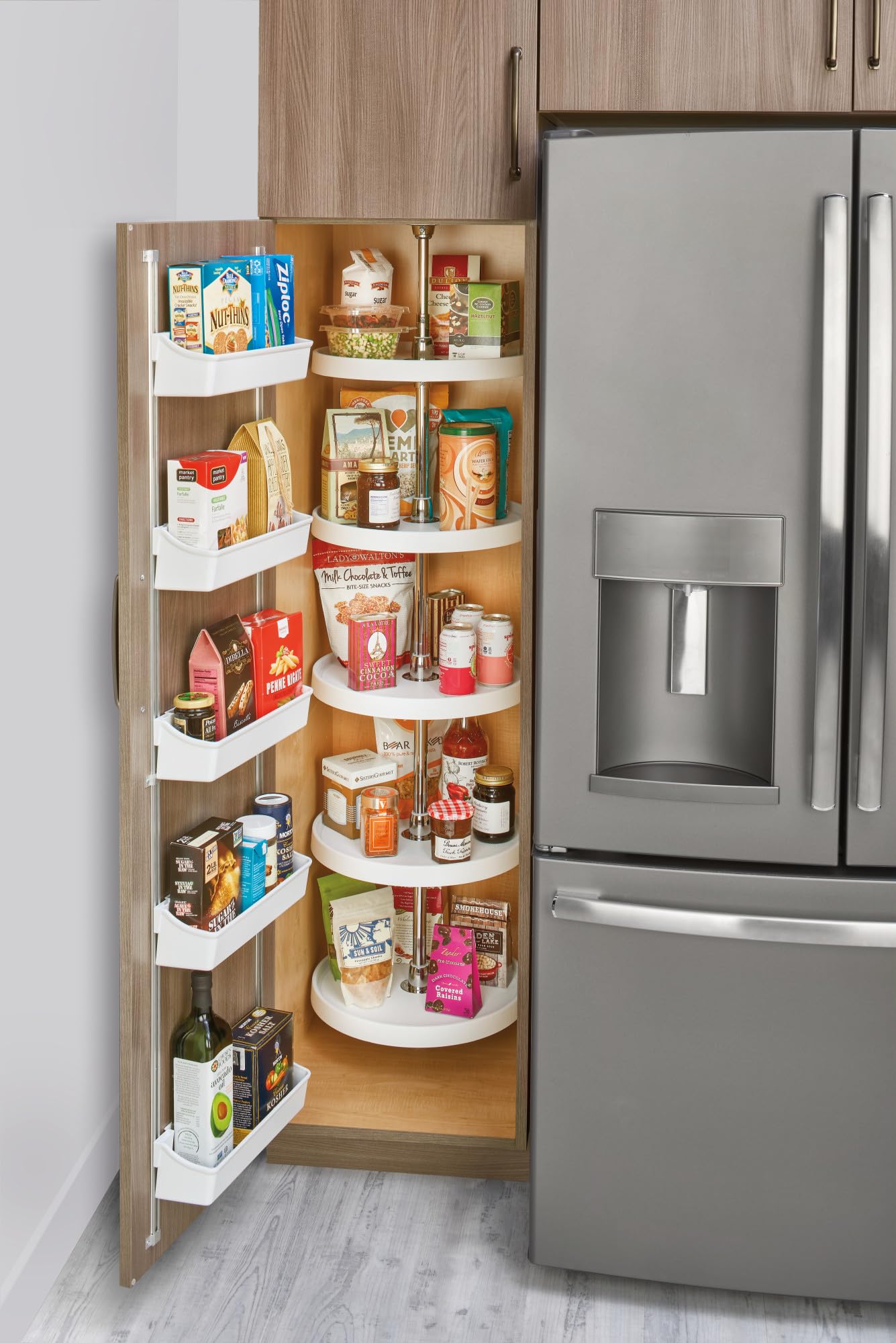 Hardware Resources LSK24 Wooden Kidney Lazy Susan Without Hole, Maple