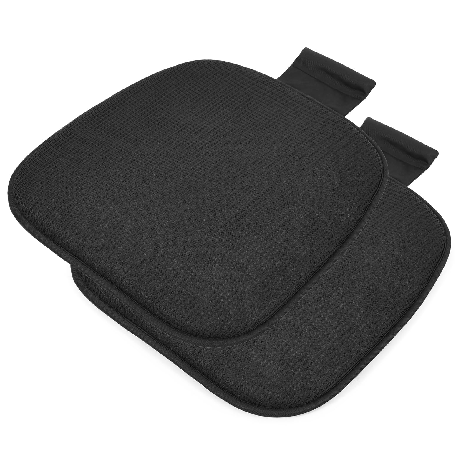 TanYoo カーシートクッション メッシュ素材 シートクッション 座布団 超通気 車用 蒸れない カークッション 丸洗える 快適 (ブラック, 2P)