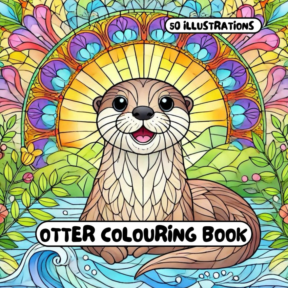 Otter Colouring Book: for Adults & Kids - 50 different illustrations - 8.5 x 8.5 size