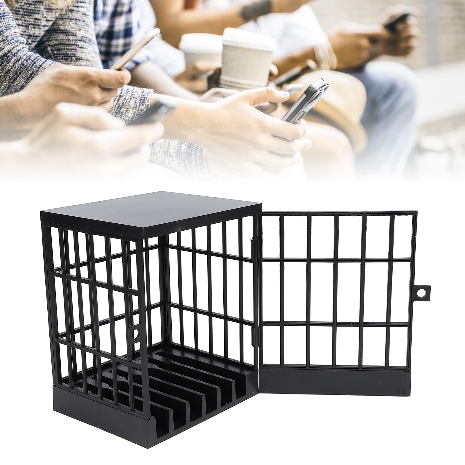 Prison de Téléphone Portable, Boîte de Verrouillage de Prison de Téléphone Portable en Plastique 13x15x19cm avec 2 Clés pour Salle de Classe (Tout Noir Prison de Téléphone Portable, Boîte de Verrouillage de Prison de Téléphone Portable en Plastique 13x15x19cm avec 2 Clés pour Salle de Classe (Tout Noir