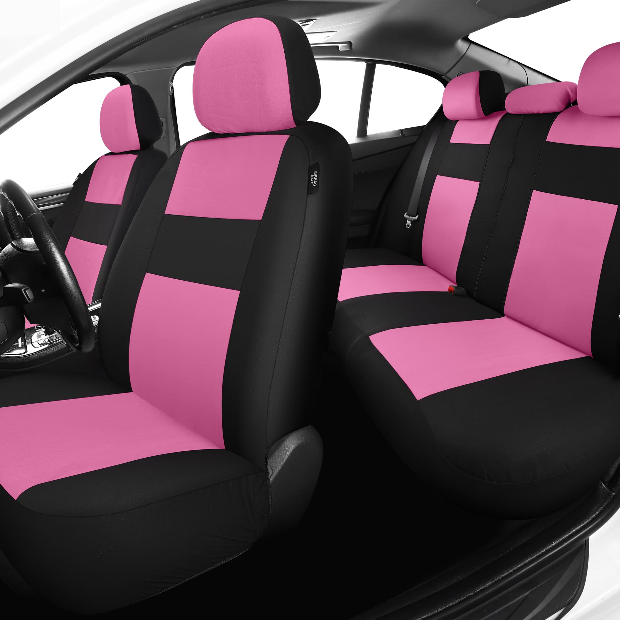 VarCozy Universal Car Seat Covers Full Set – Breathable Cloth, Airbag Compatible, Front & Rear - View #2