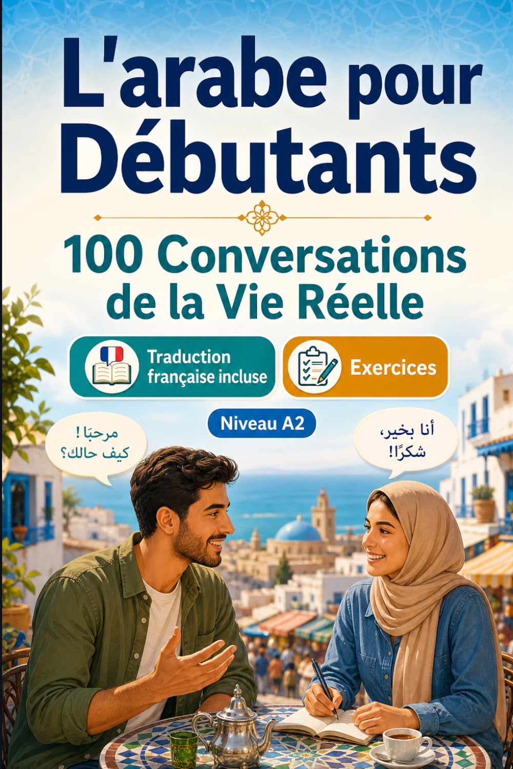 L'arabe pour Débutants A2 : 100 Conversations de la Vie Réelle: Apprenez l'arabe en situations réelles, passé, futur, voyages, travail, dialogues bilingues, vocabulaire et exercices