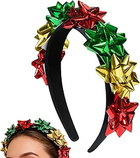 クリスマス ヘアバンド 女性用 - 快適 フェスティブ | クリスマス ヘッドバンド レッド グリーン ゴールド フラワー - 女友・友達・コスプレ・イベント・学校・ショー・パレード・家族集会用