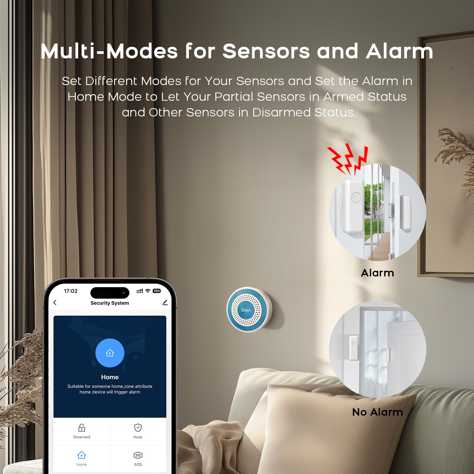 Alarme Maison sans Fil Intelligent, 2,4GHz WiFi Systèmes Sécurité pour la Maison avec APP, 13 Pièces - Capteurs de Fenêtre et de Porte, Détecteur de Mouvement, Télécommande, Compatible avec Alexa