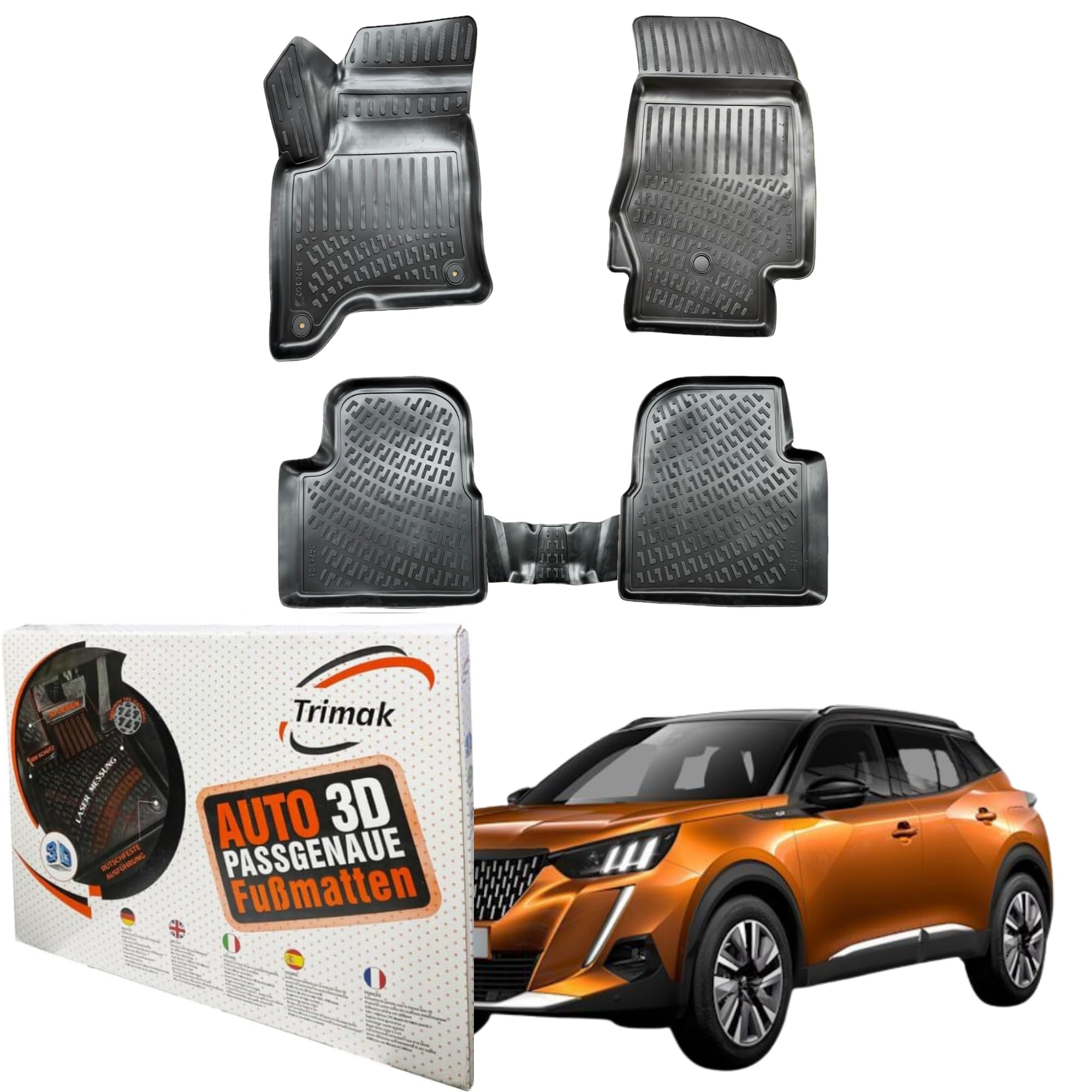 TRIMAK 3D Fussmatten für Peugeot 2008 Hybrid 2.Gen ab 2024