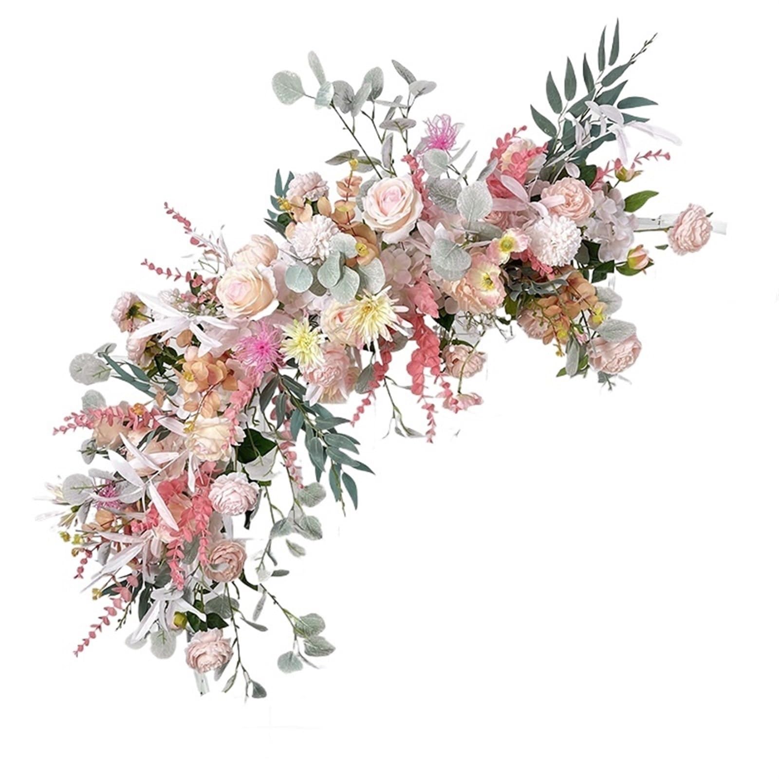 Hochzeitsblumen-Simulation, Kunstseide, rund, Pavillon, Kunst, Fensterdekoration, Hochzeitsrequisiten, T-Bühne, Blattaufhängung (Rosa S)