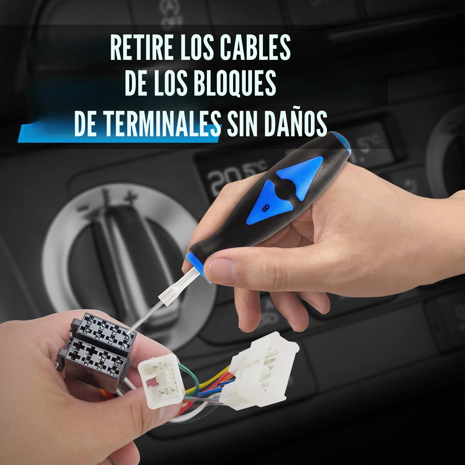 KAISAL Kit de herramientas de extracción de terminales automotrices de 23 piezas, herramienta de liberación de terminales de coche de acero al carbono, conector de cableado eléctrico universal
