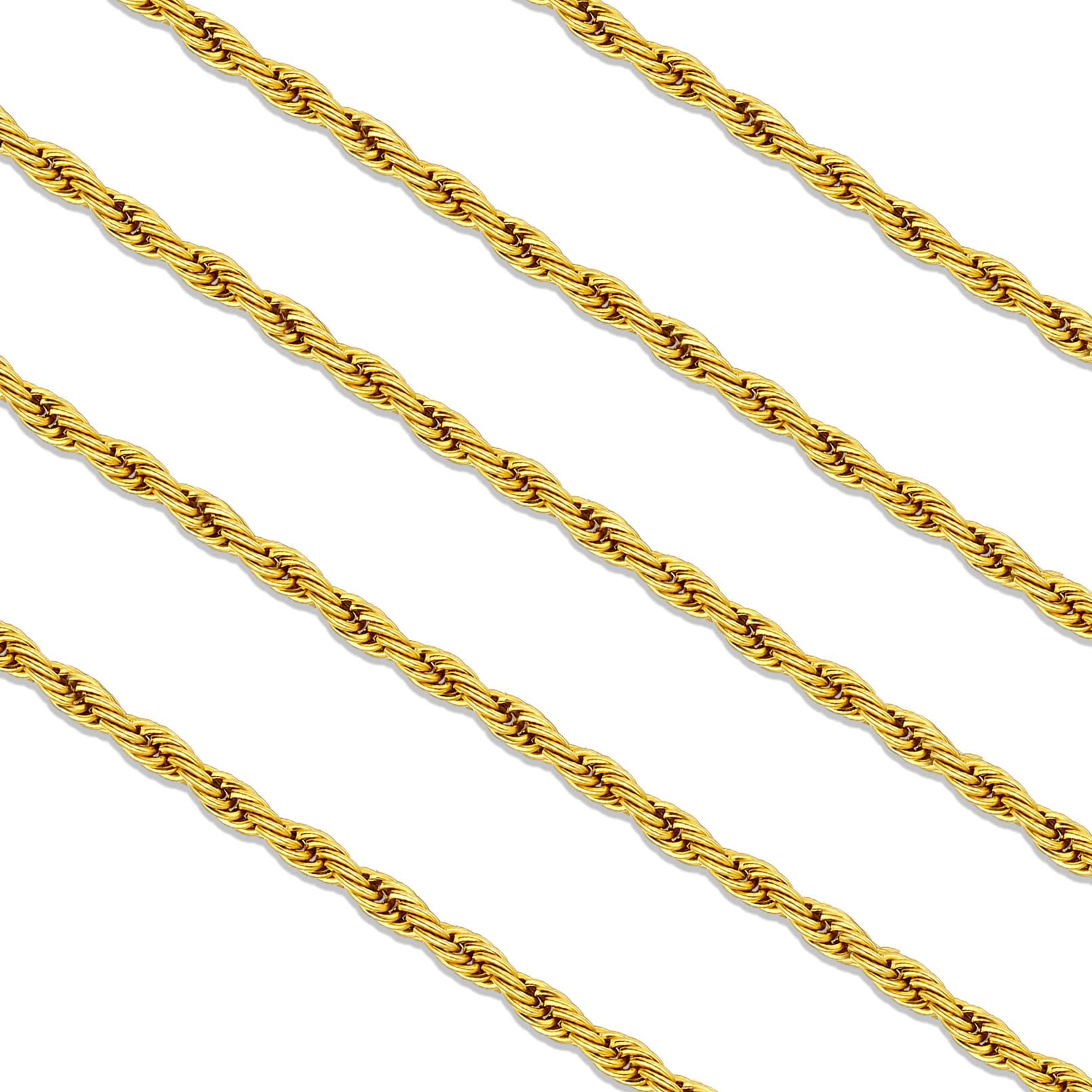 FaithHeart Stainless Steel Chains for Men Silver Black 14K Gold Plated Snake Wheat Box Rope Rolo Chain Necklace