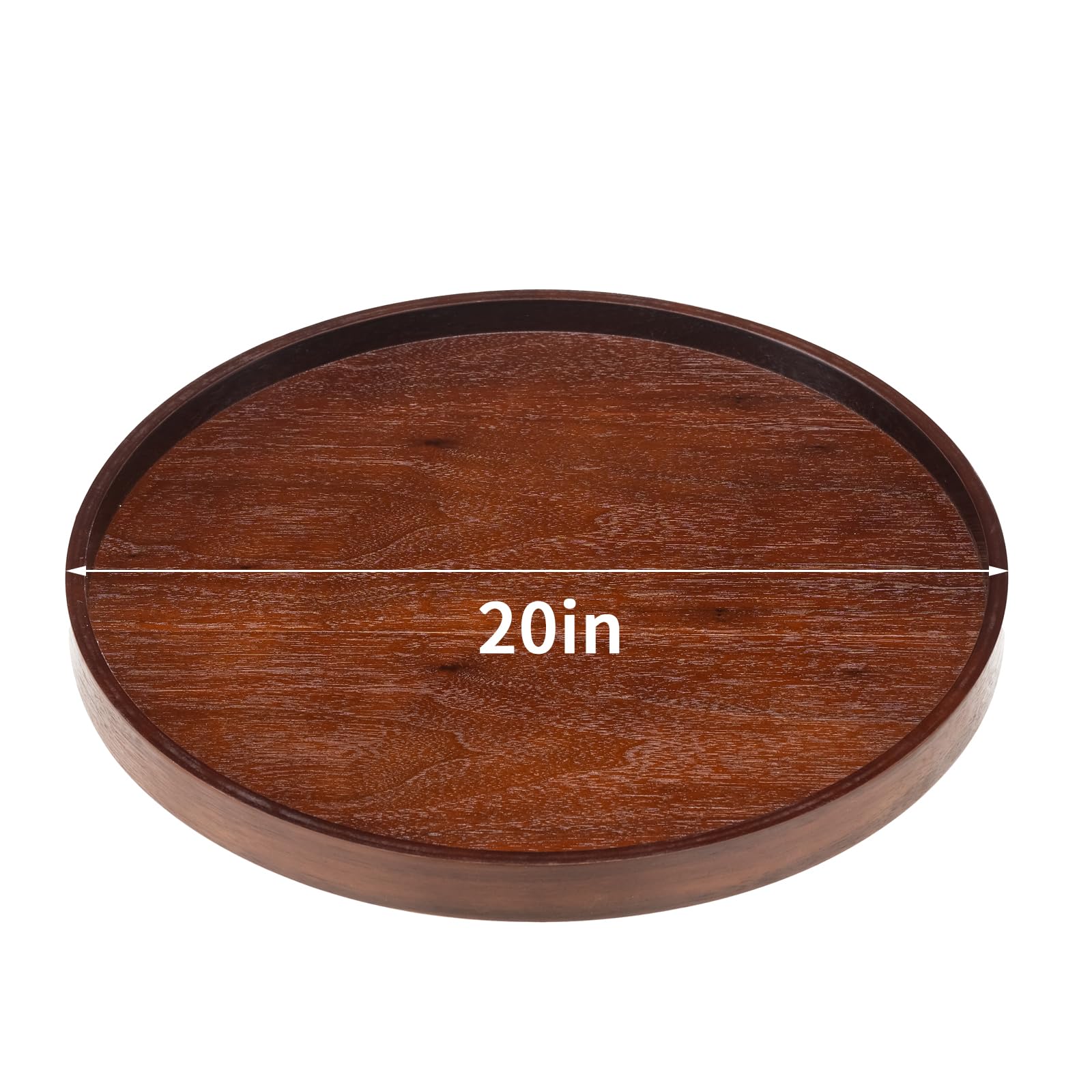 Extra großes, rundes Serviertablett aus Massivholz, klassischer Tee-/Couchtisch, dekoratives Ottoman-Tablett, Serviertablett für Frühstück im Bett, Snacks, Lebensmittel, Küche, Party, Bar, erhöhter