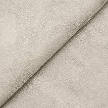 DESHOME Alessia Suede Fabric by the Metre in Water-Repellent Microfibre Fabric for Upholstery Sofas, Cushions, Furnishings (Light Grey, 1 m)