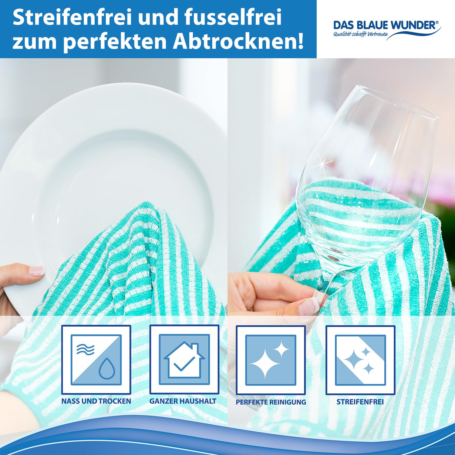 Das blaue Wunder Extra Premium Geschirrtuch Set 40x60 (8)