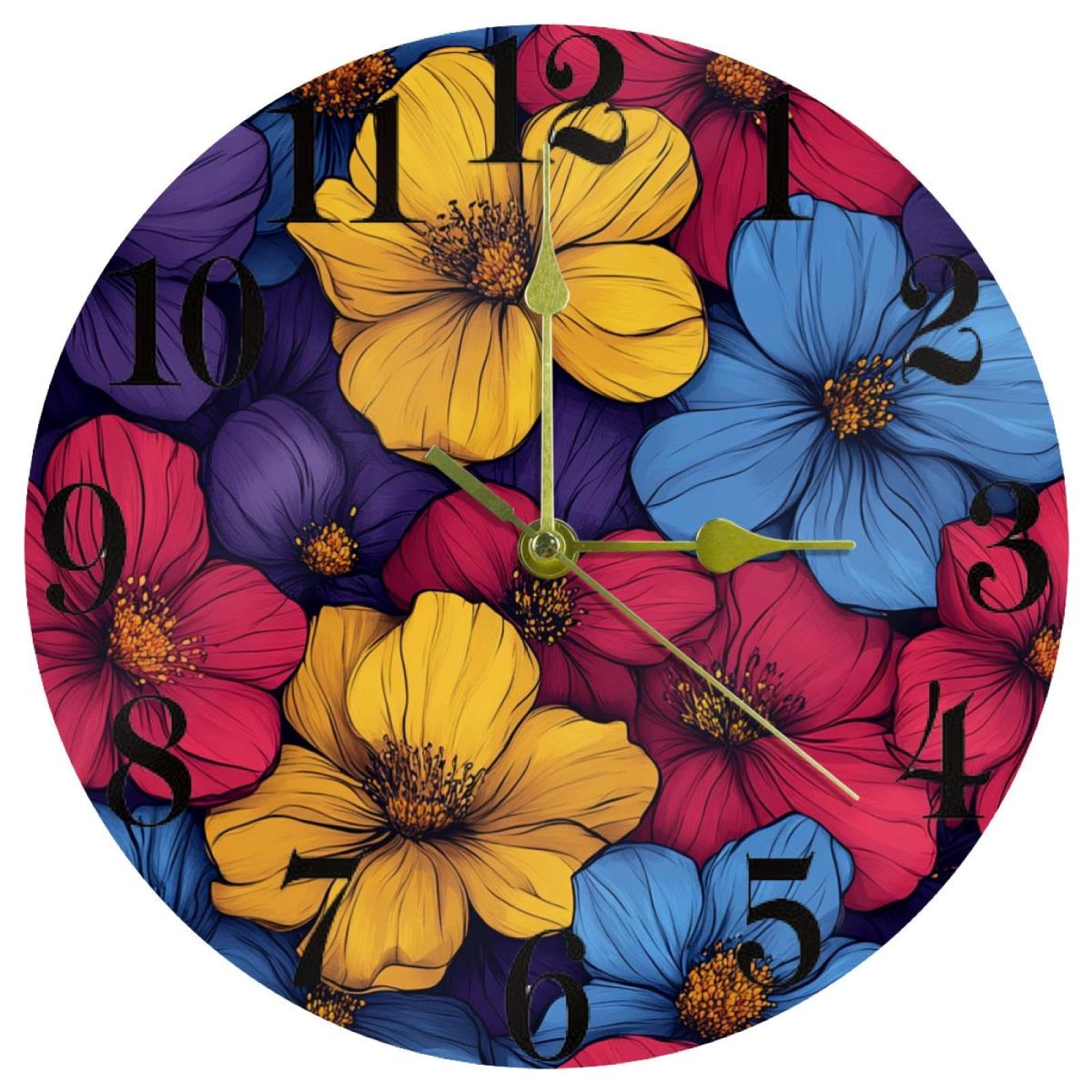 Horloge murale tropicale en quartz pour décoration de cuisine et salon