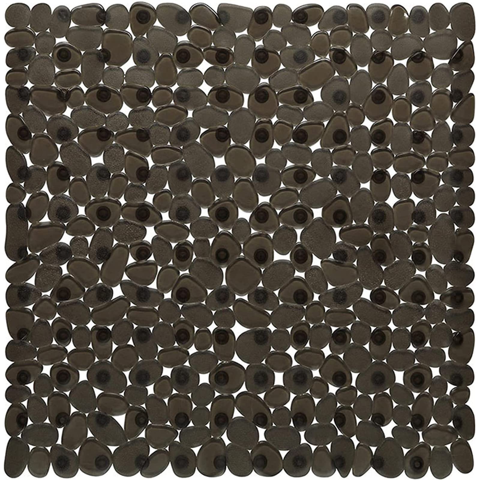 Tappetino For Doccia Con Ciottoli, Quadrato Antiscivolo In PVC Ventose For Fori Di Scarico, For Vasca Lavabile In Lavatrice For Il Bagno(Black)