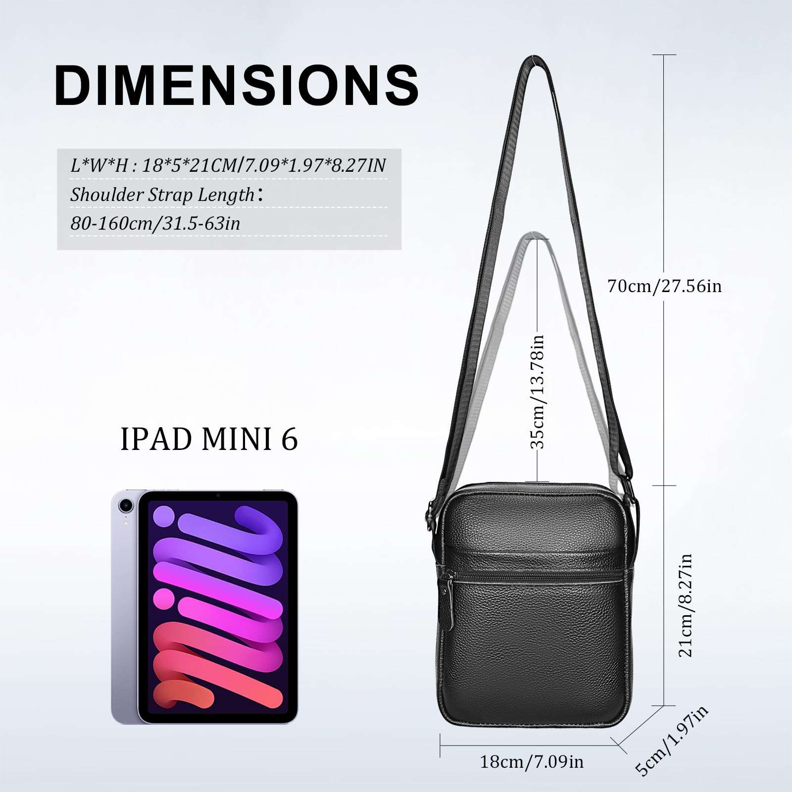 Leathario Sac à Bandoulière en Cuir Véritable pour Hommes Sac Pochettes décontractées pour les Voyages d'affaires Shopping Usage Quotidien Grande Capacité À la Mode Noir