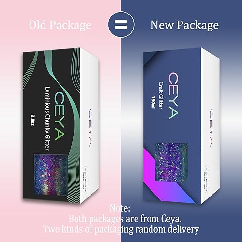 Miniatura 9 de Ceya Brillantina que brilla en la oscuridad, 2.8 onzas2.82oz, mezcla de purpurina gruesa luminosa blanca, copos de polvo fino, lentejuelas