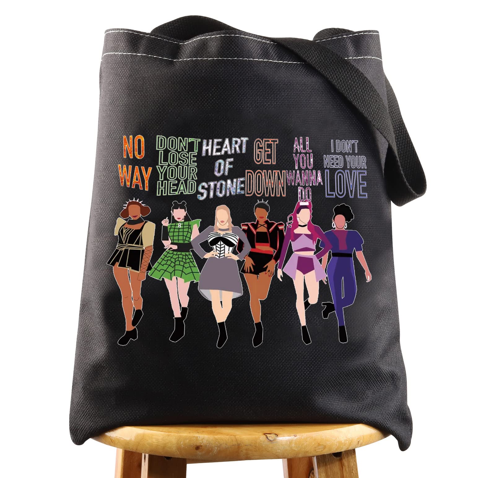 LEVLOBroadway Queen Cosmetic Make Up Bag Gift for Musical Theater Lover Six Queen Musical Make Up Zipper Pouch Bag for Women Girls, Six Queen BT