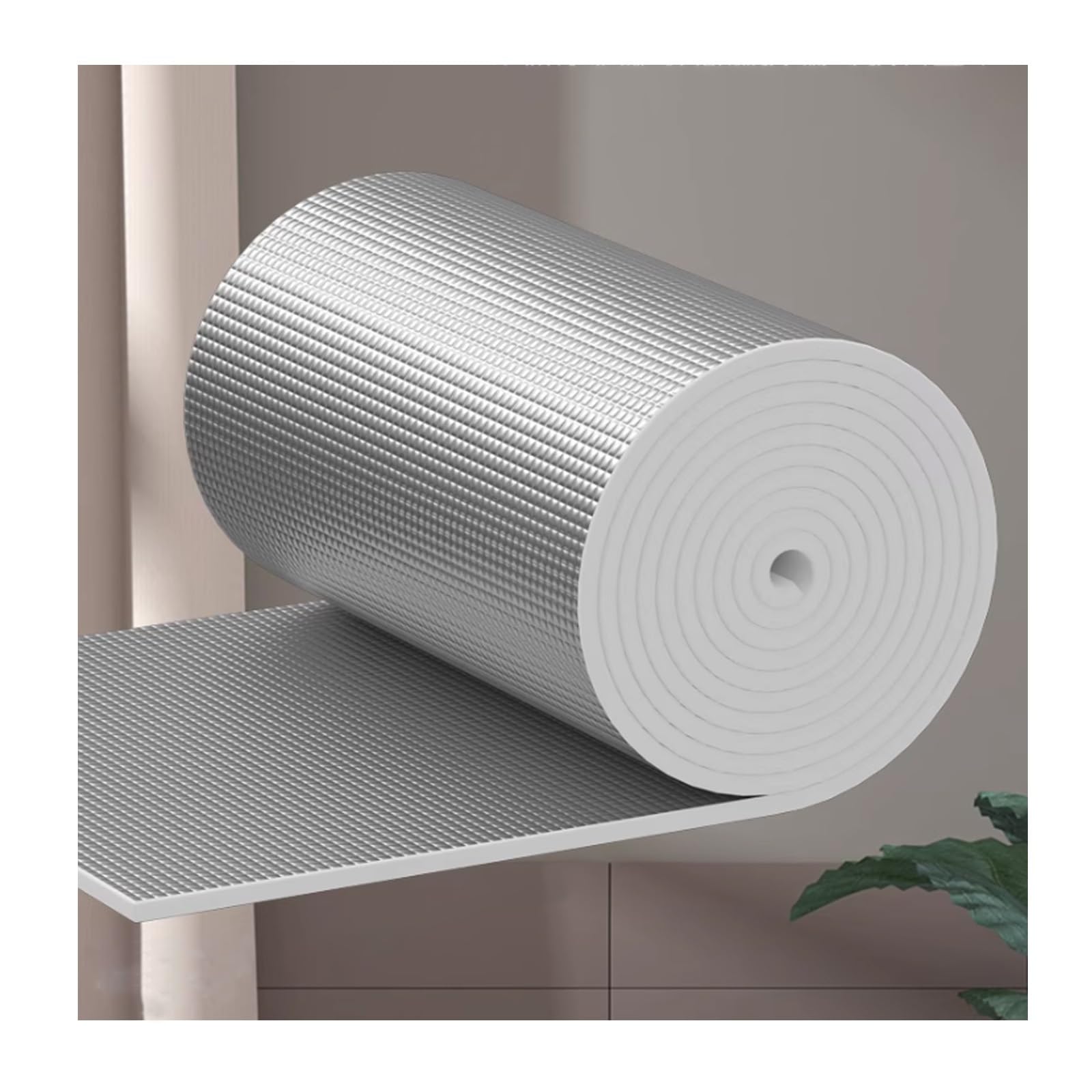 Isolamento In Lamina Riflettente, Isolamento Dietro Il Radiatore , Pannelli Riflettenti Termosifoni Rotolo Foglio ,For Finestre, Pavimento, Furgone, Camper(100cm/39.4in,2.5cm/0.98in)