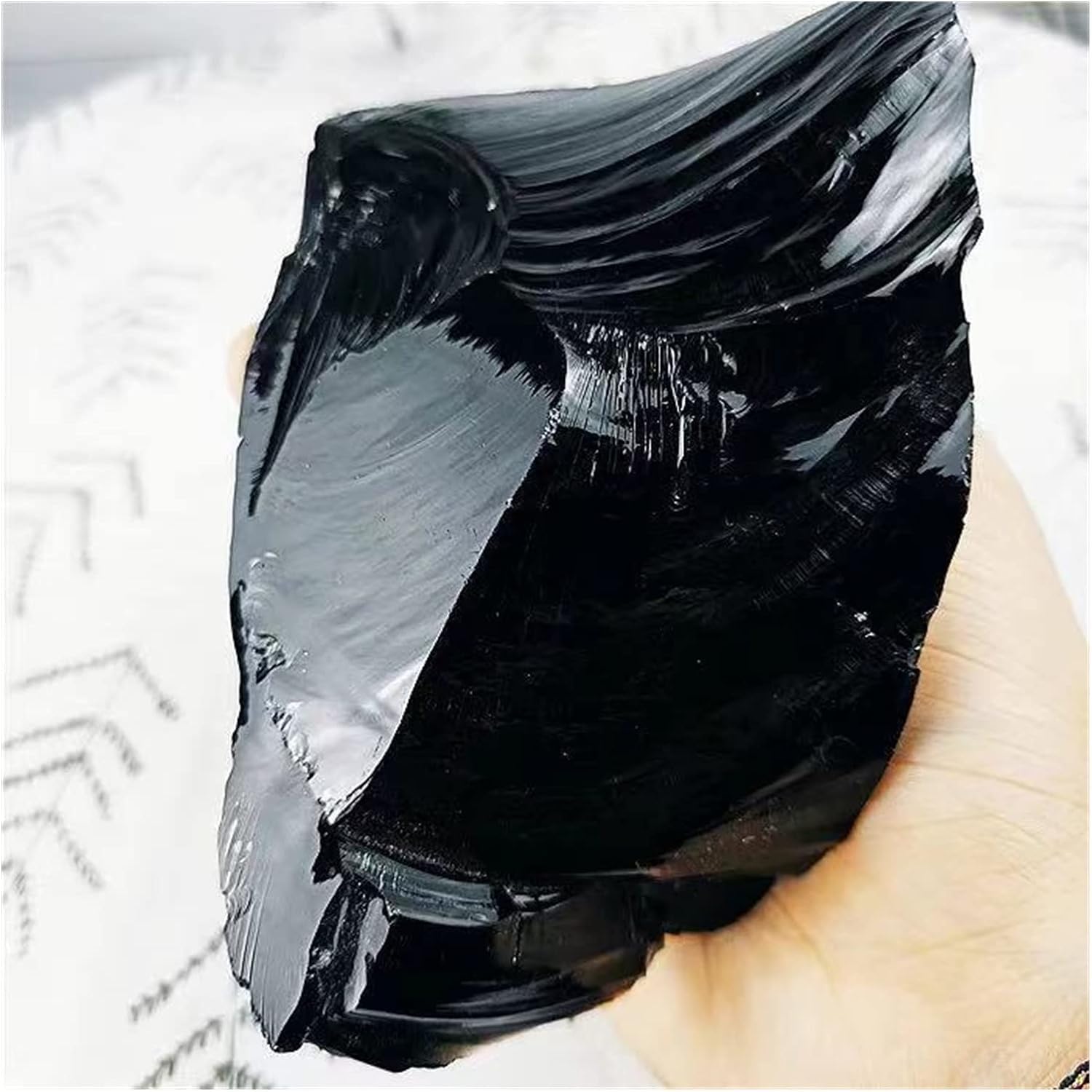 TENET Natürlicher mineralischer Rohstein für Heilstein Reiki-Meditation (rohes Obsidian, 1–1,5 kg)