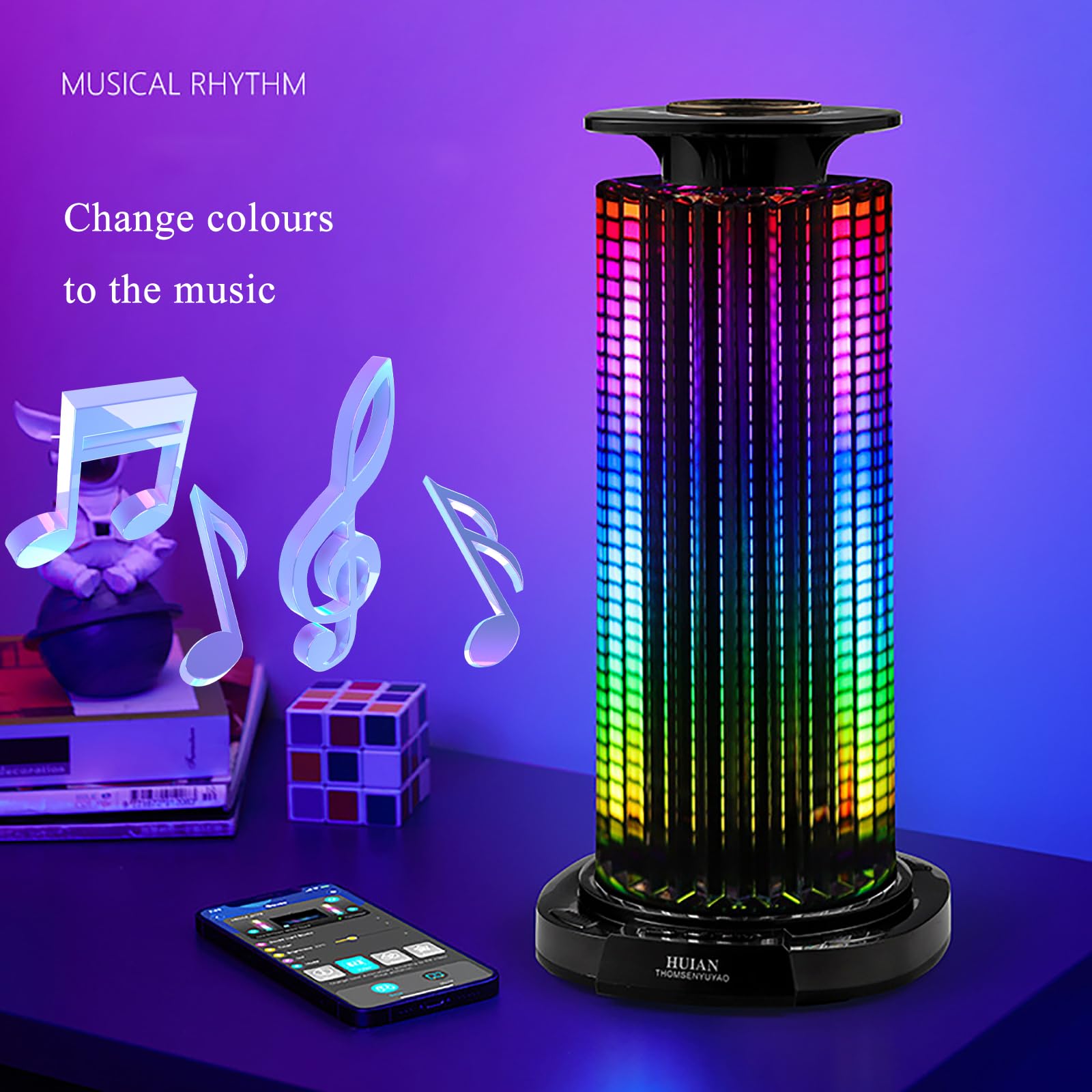 WDLT Voice Activated Pickup RGB Music Rhythm Light, Rechargeable