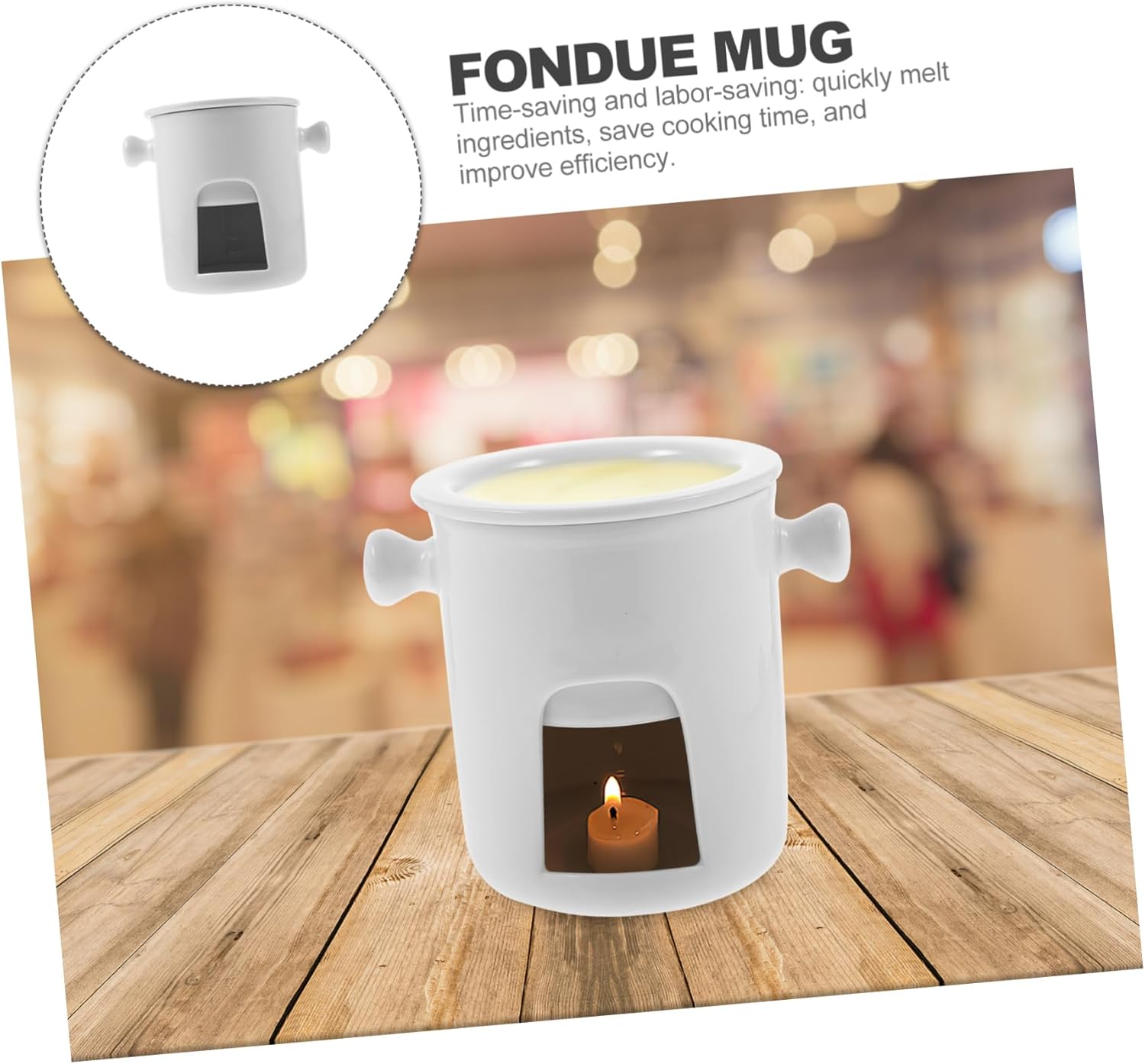 Garneck Ceramic Chocolate Melting Pot Versatile Fondue for Cheese Butter and Ice Cream Home Parties and Afternoon Tea Safe and Design