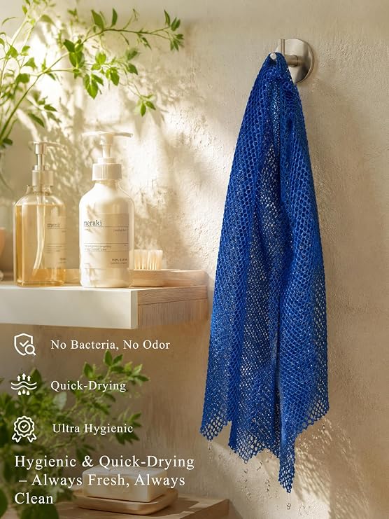 SPMKTBOZAI 4 Pack African Net Sponge, African Exfoliating Net for Body