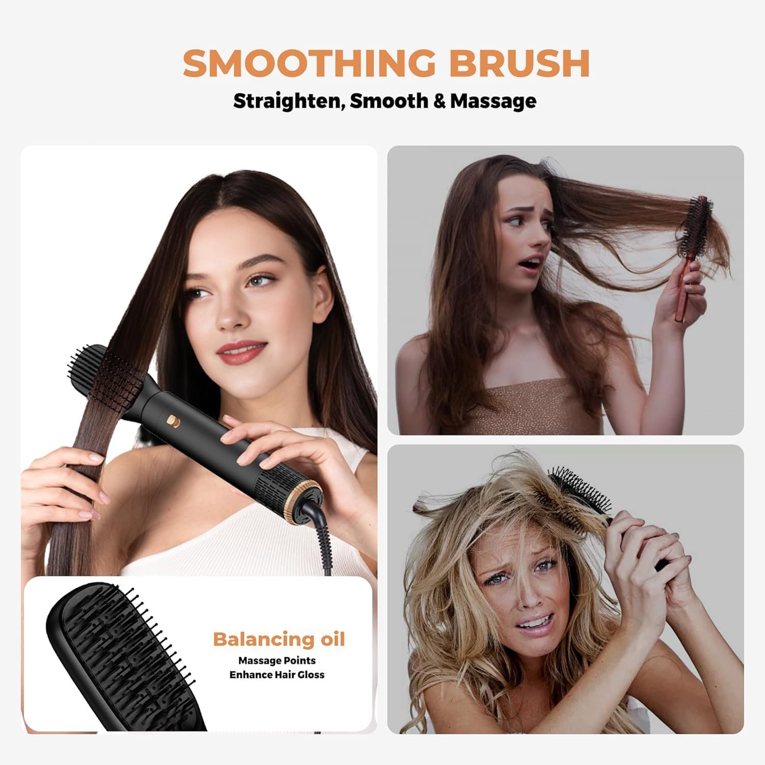 Hairstyler Set, 5 in 1 Air styler, Negativ Lonen Haarstyler mit Lockenstab automatisch, Air Styler Thermal Brush Haartrockner