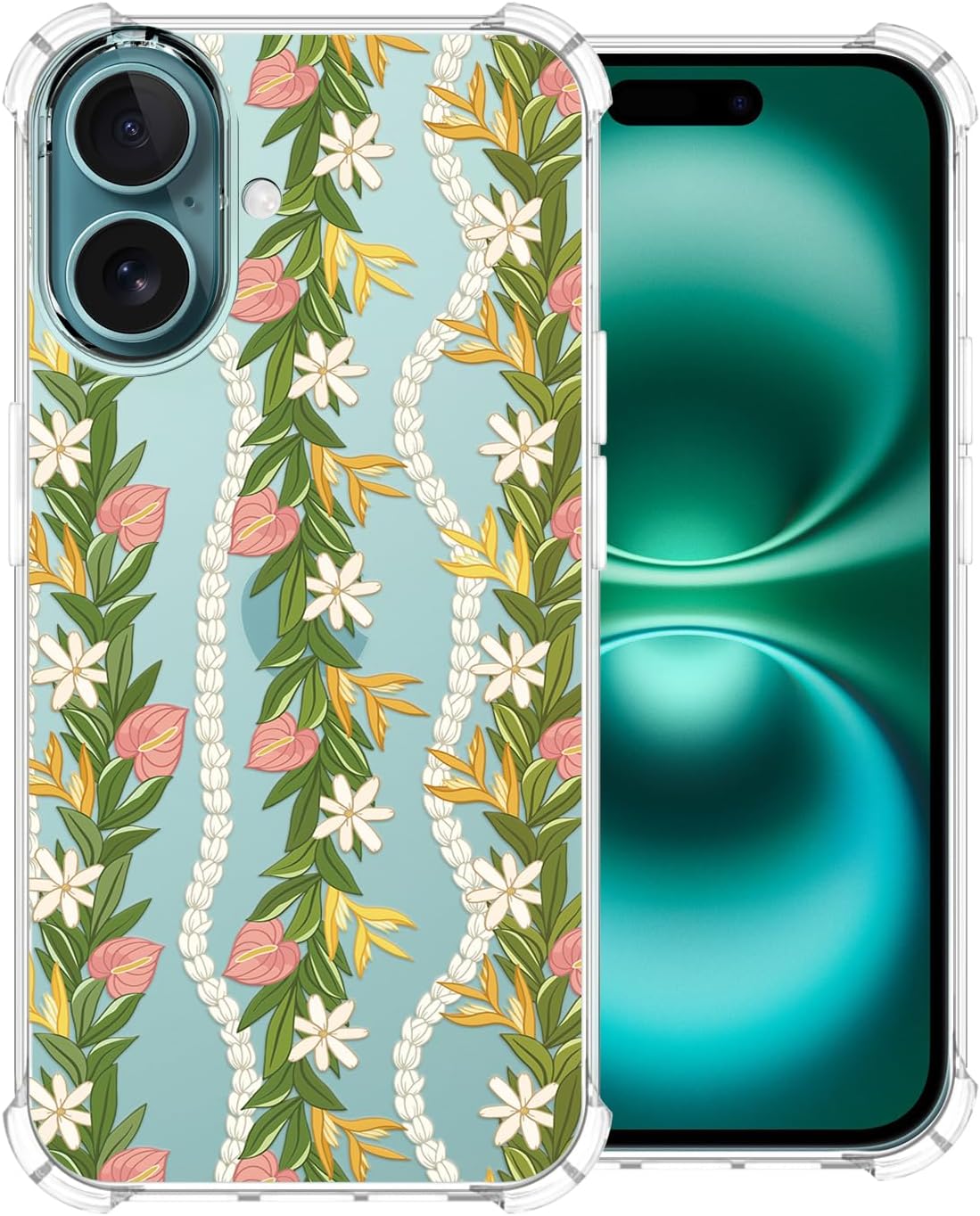 Clear Wheat Ear Phone Case for iPhone 16,Wheat Ear Floral Pattern Case Cover Soft Protective Cute Cover Boys Girls Phone Case for iPhone 16-Wheat Ear