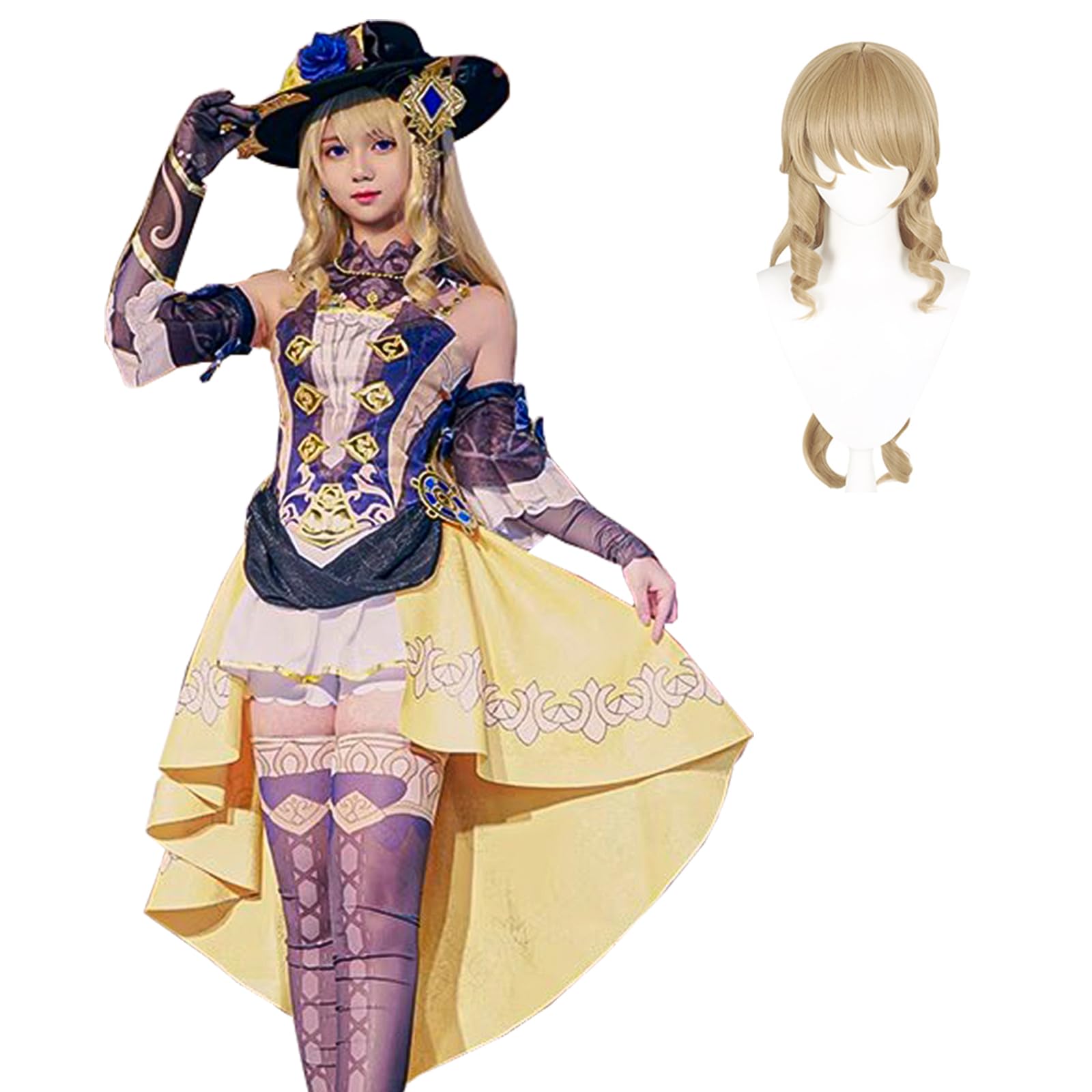 CR ROLECOS Genshin Cosplay Navia Cosplay Dress Genshin Impact Costume With Wig M โ image 1