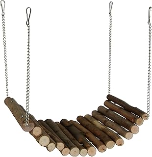 Bubimex - Pont en Bois 100% Naturel - Accessoire Ludique pour Rongeur - Lapin, Cochon d’Inde, Hamster - A Suspendre à la Cage - Installation Facile - Jeu, Décoration et Environnement - 19x30cm